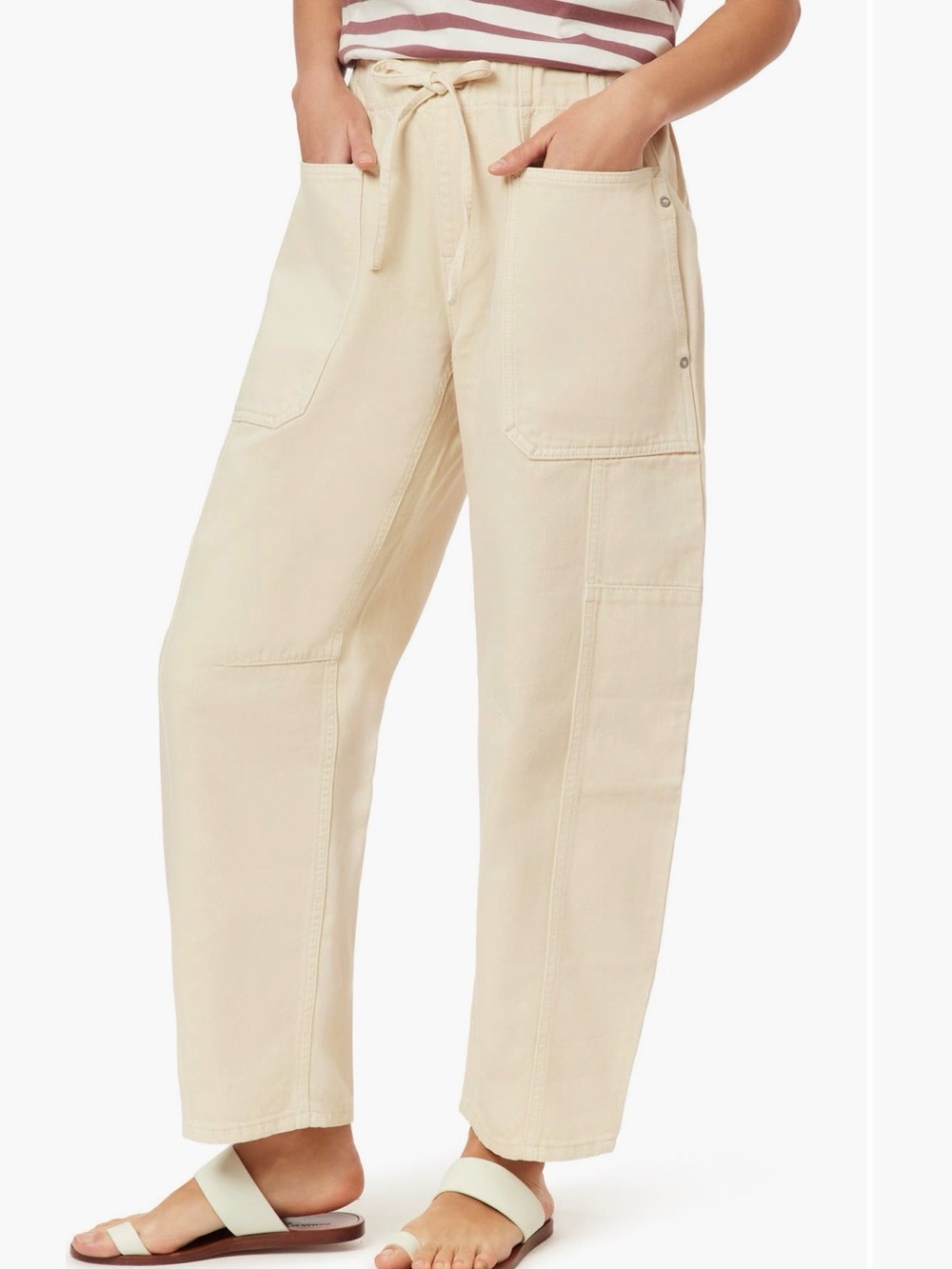 Scotch & Soda Cream “The Arc” Pull-On Barrel Leg Pants - Picture 3 of 5